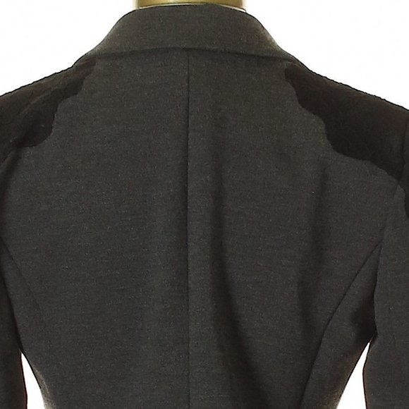 NWT Ann Taylor Gray w/Black Lace Trim Fully Lined Blazer Size 2 - Picture 3 of 4